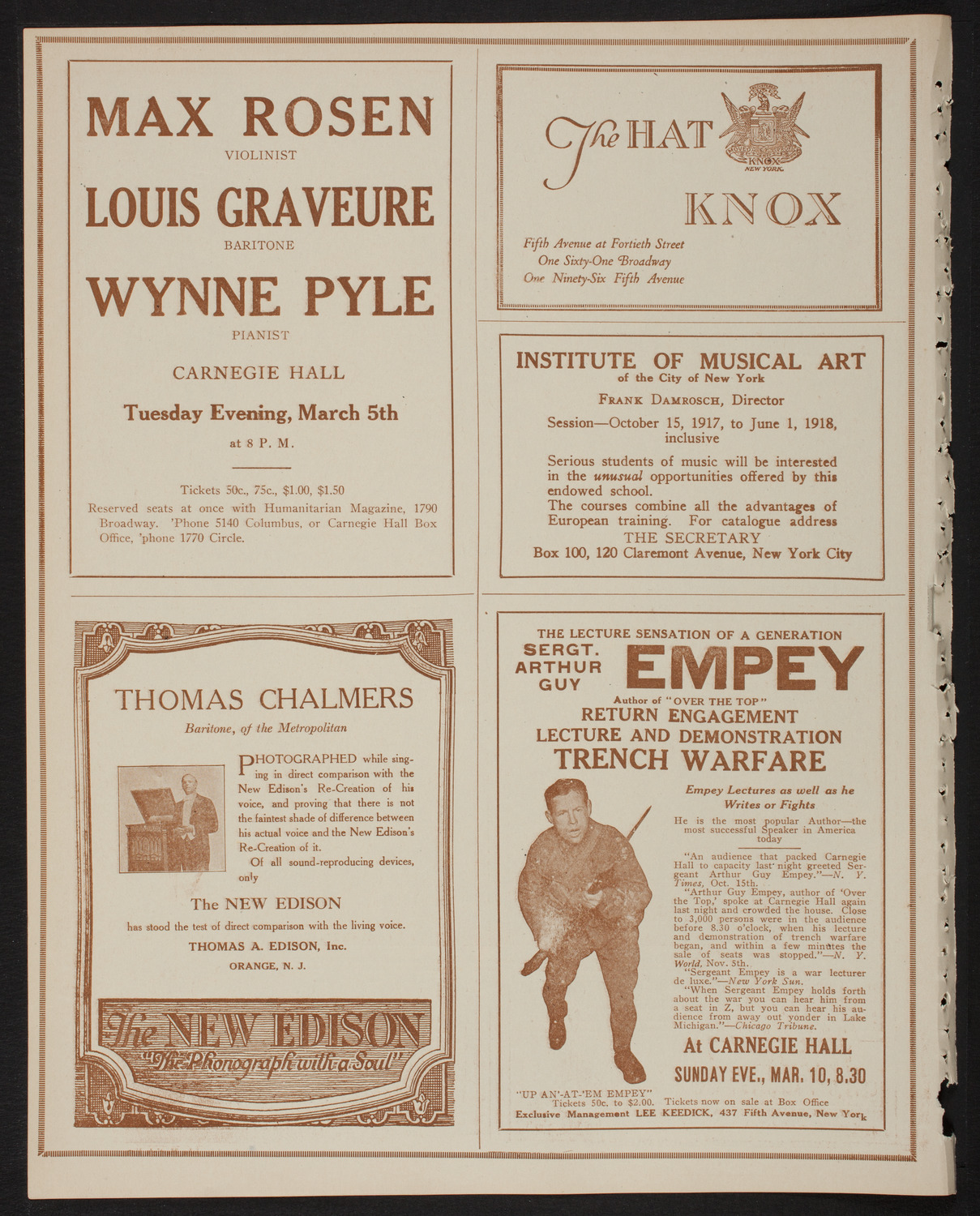 New York Philharmonic, March 3, 1918, program page 2