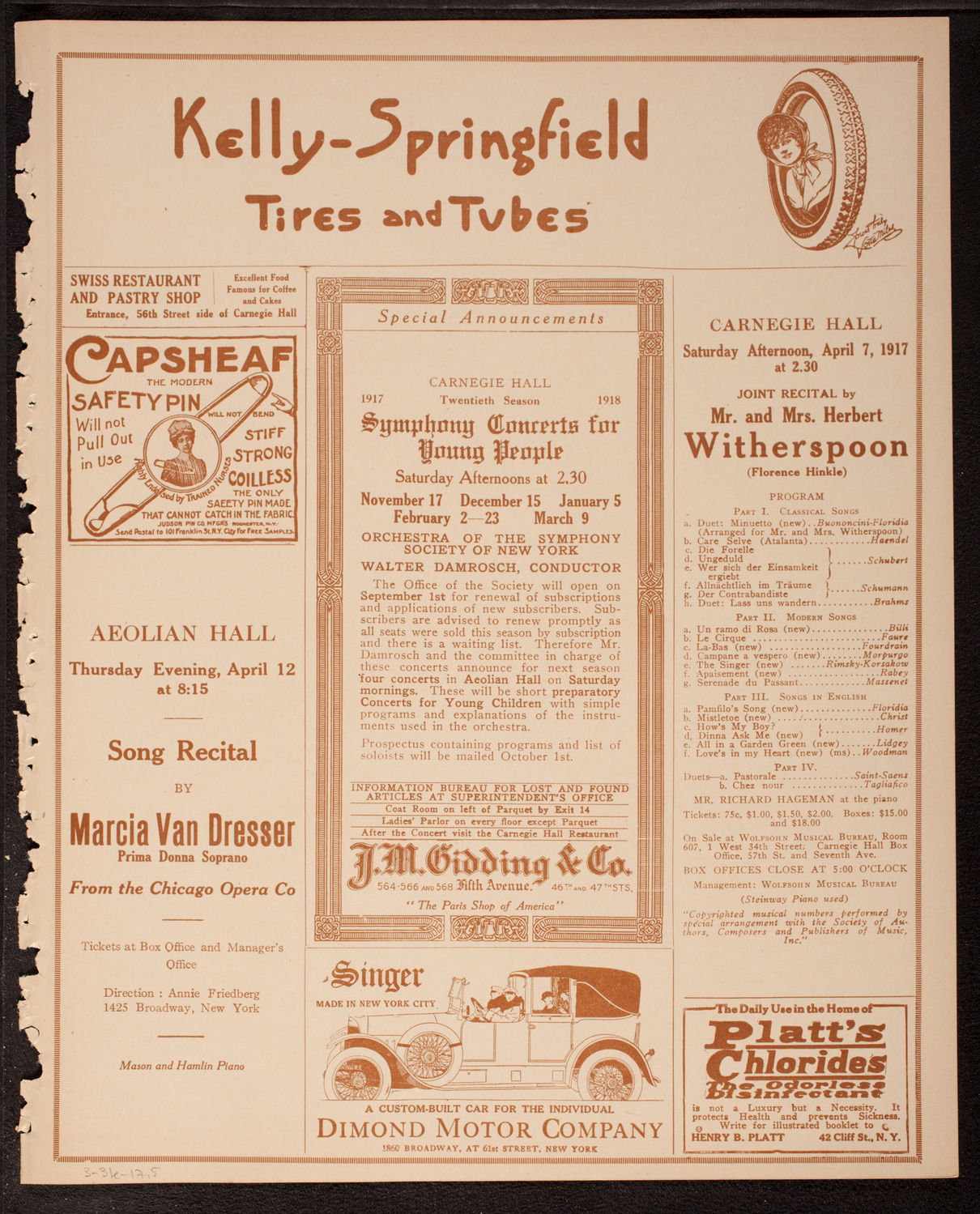 Victoria and Nathalie Boshko, assisted by Volpe Symphony Society of New York, March 31, 1917, program page 9