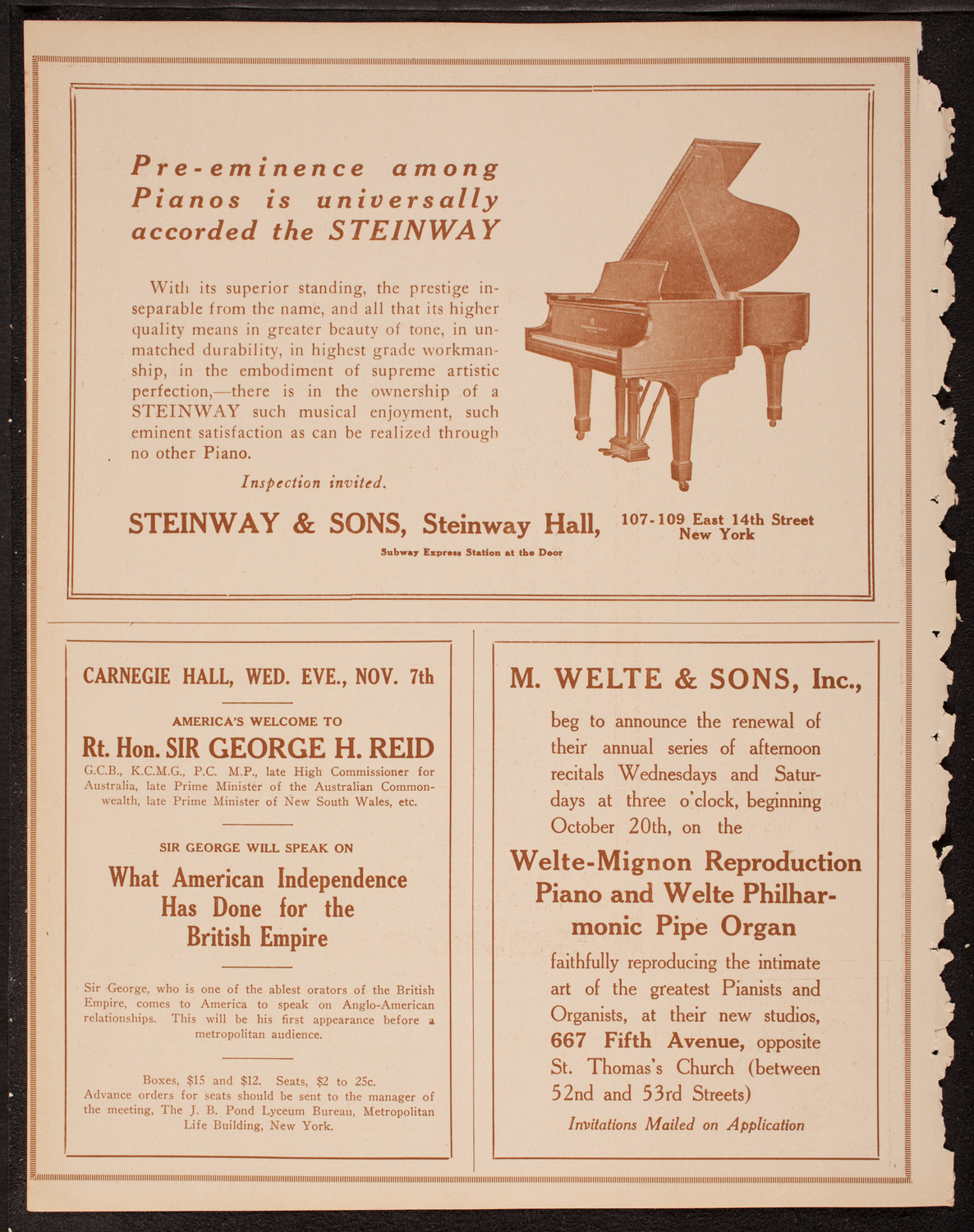 Meeting: The Humanitarian Cult, October 30, 1917, program page 4