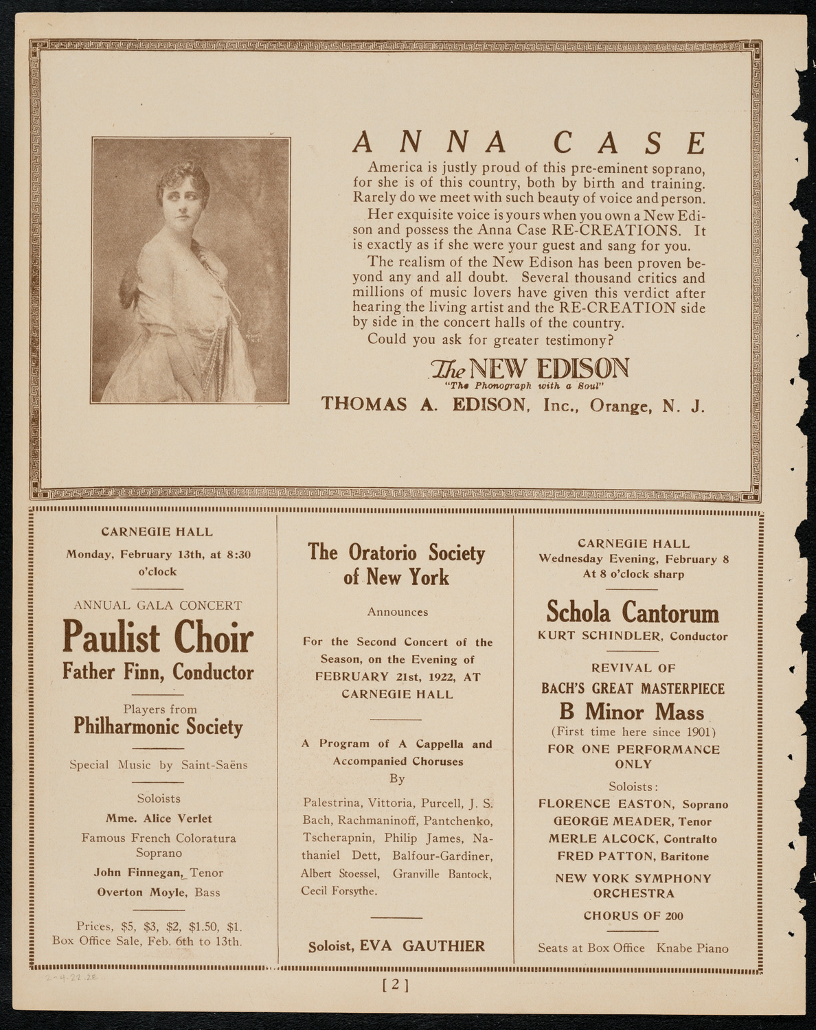 Workmen's Circle Sanatorium Twelfth Anniversary Concert, February 4, 1922, program page 2