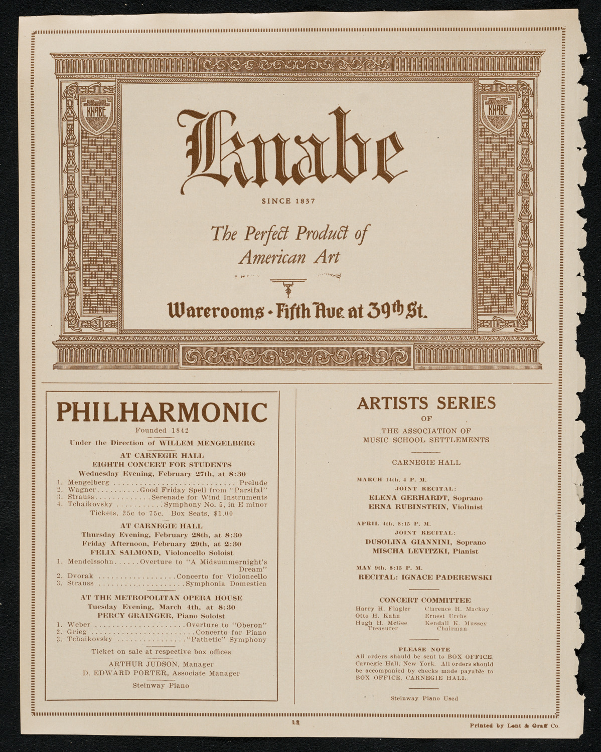 New York Philharmonic, February 24, 1924, program page 12