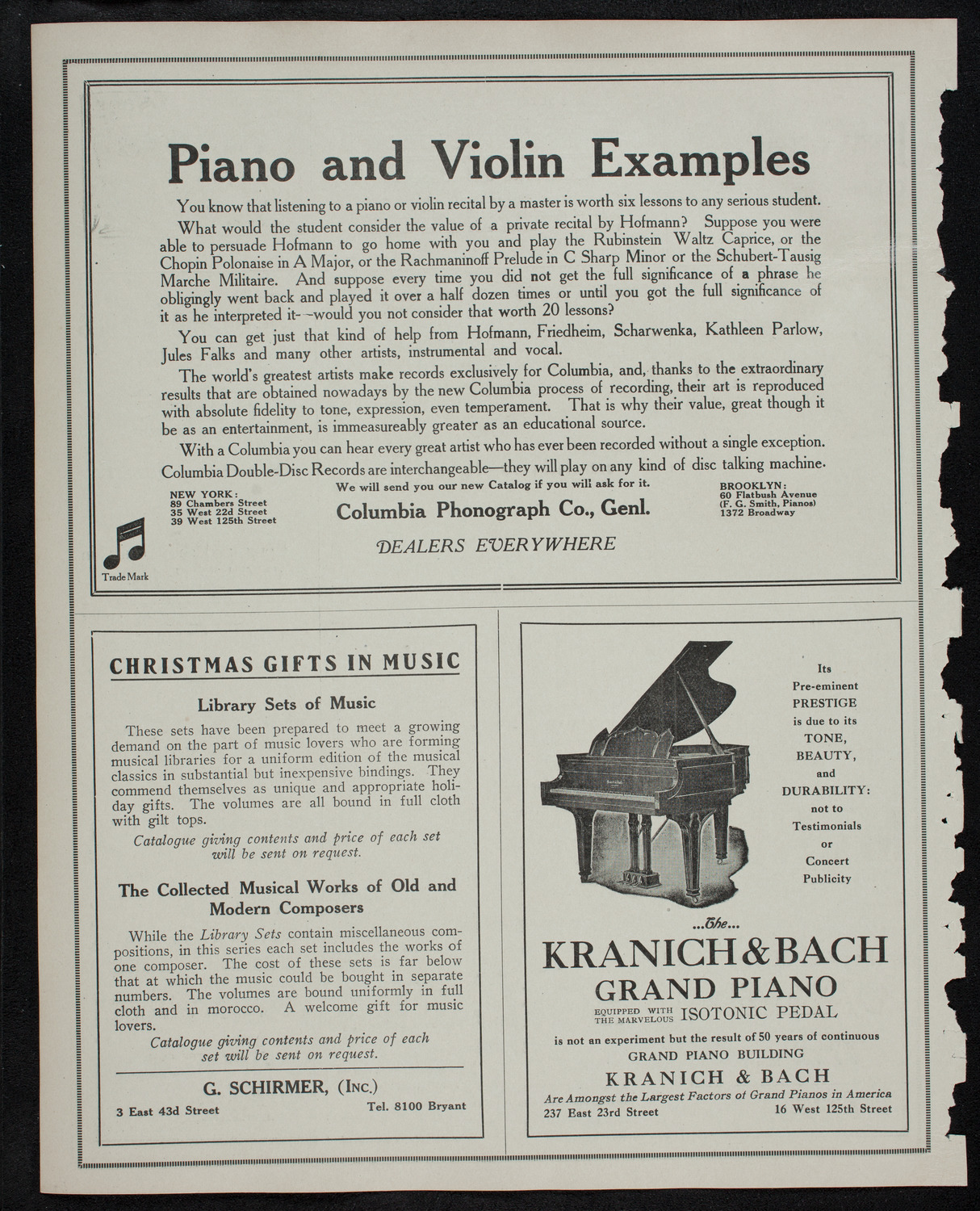 New York Philharmonic, December 12, 1912, program page 6