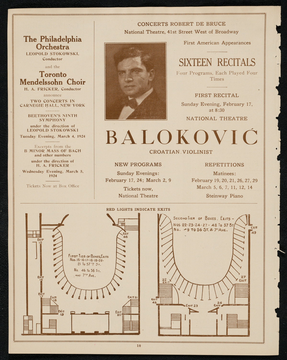 New York Philharmonic, February 15, 1924, program page 10