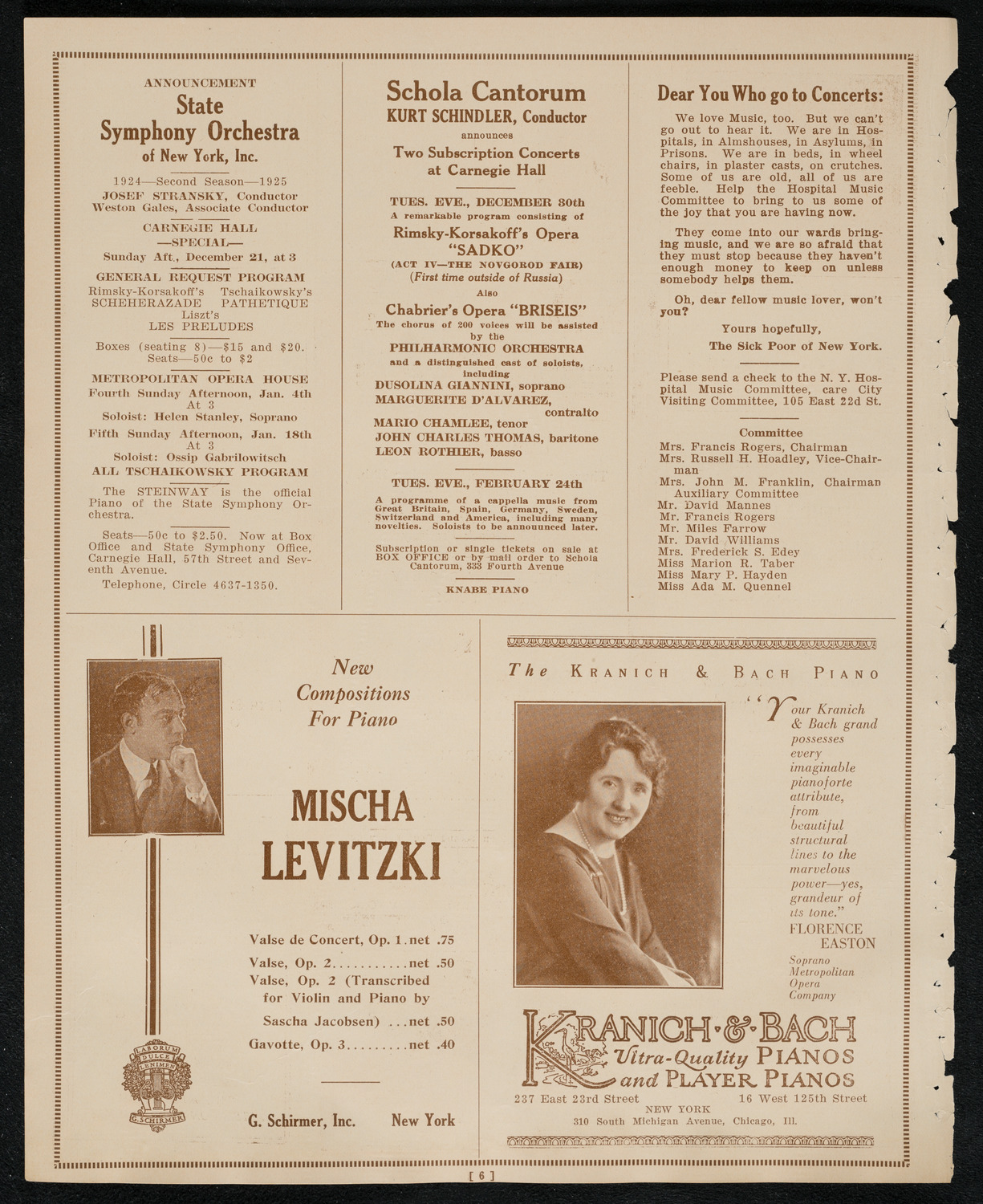 New York Symphony Orchestra, December 18, 1924, program page 6