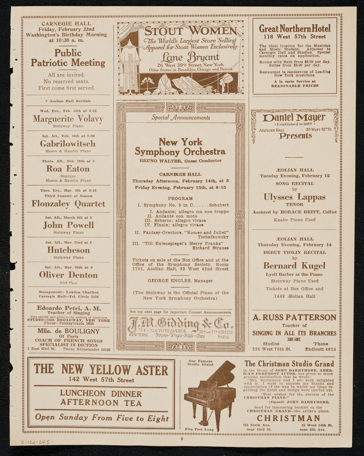 Reinald Werrenrath, Baritone, February 12, 1924, program page 9
