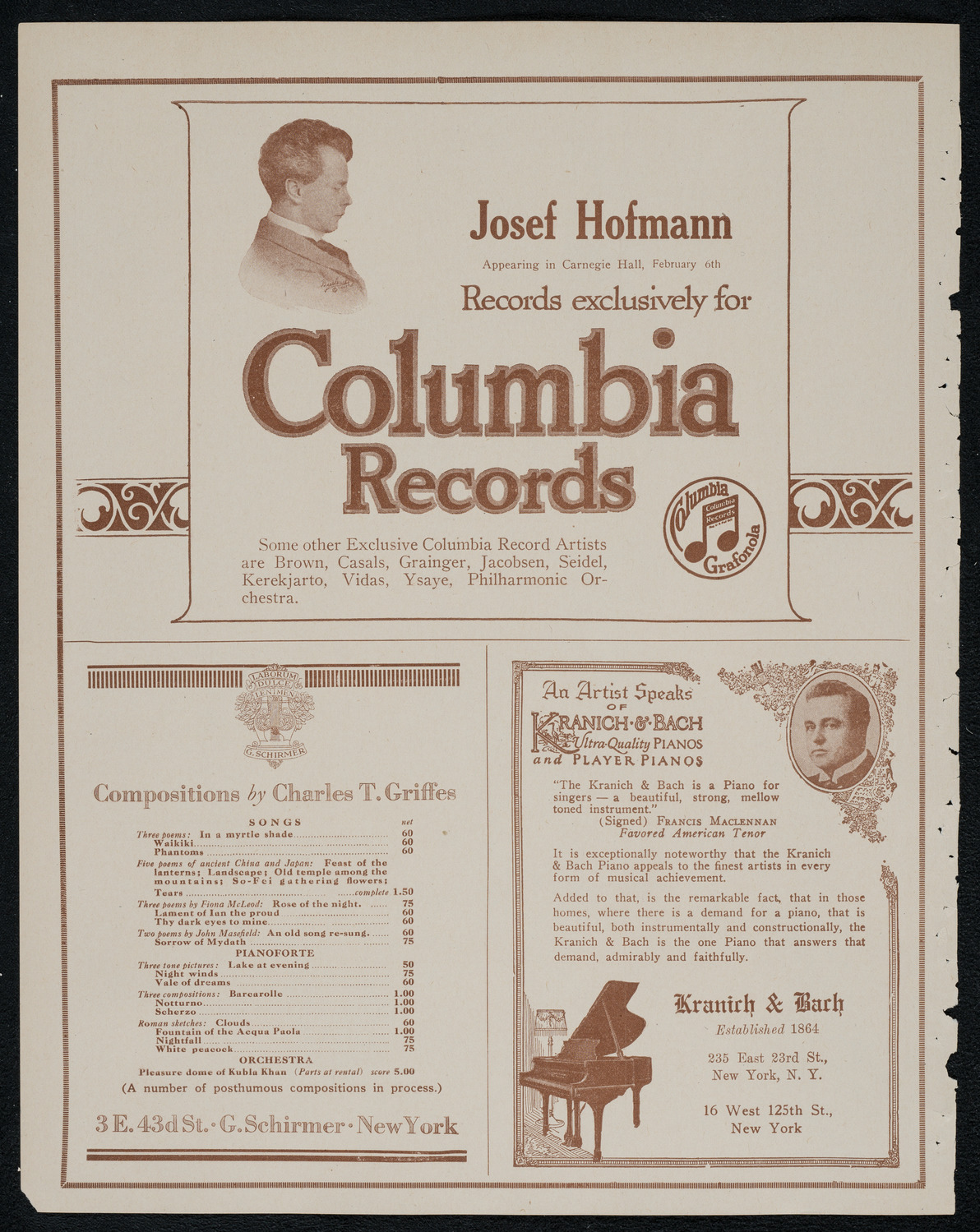 Boston Symphony Orchestra, February 5, 1921, program page 6