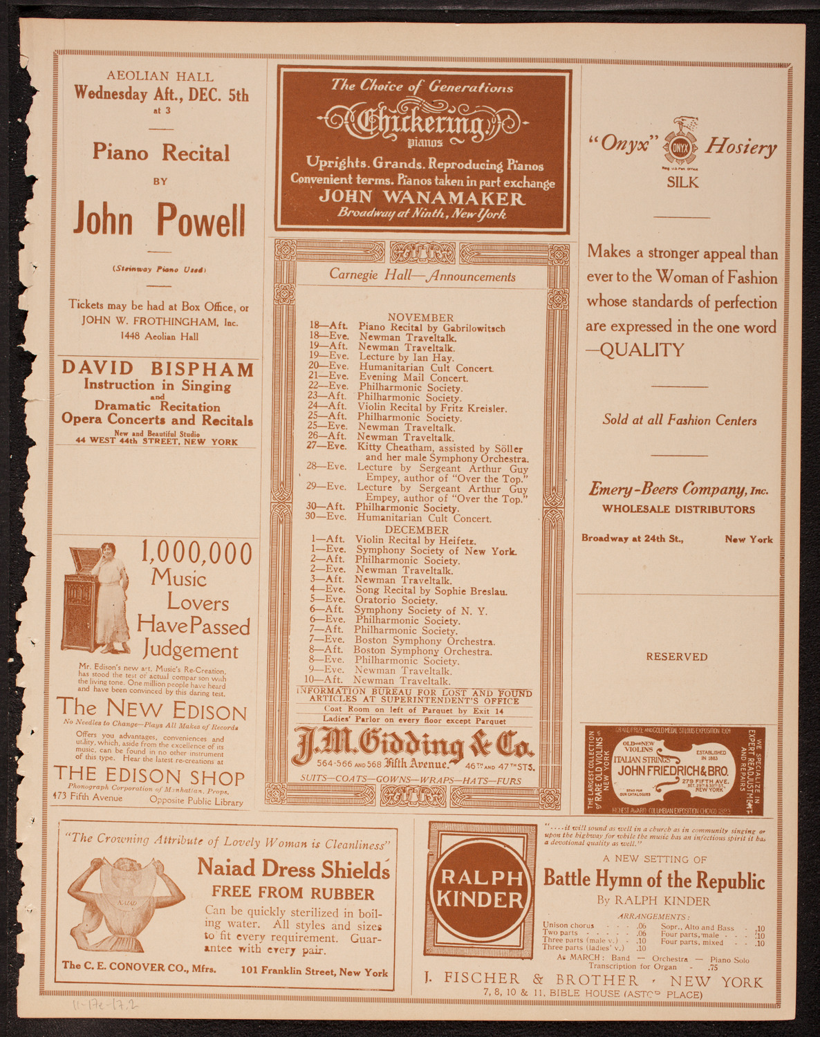 Russian Symphony Society of New York, November 17, 1917, program page 3