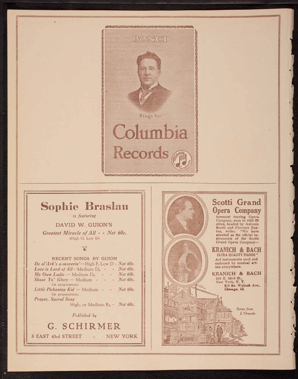 Sophie Braslau, Contralto, November 9, 1919, program page 6