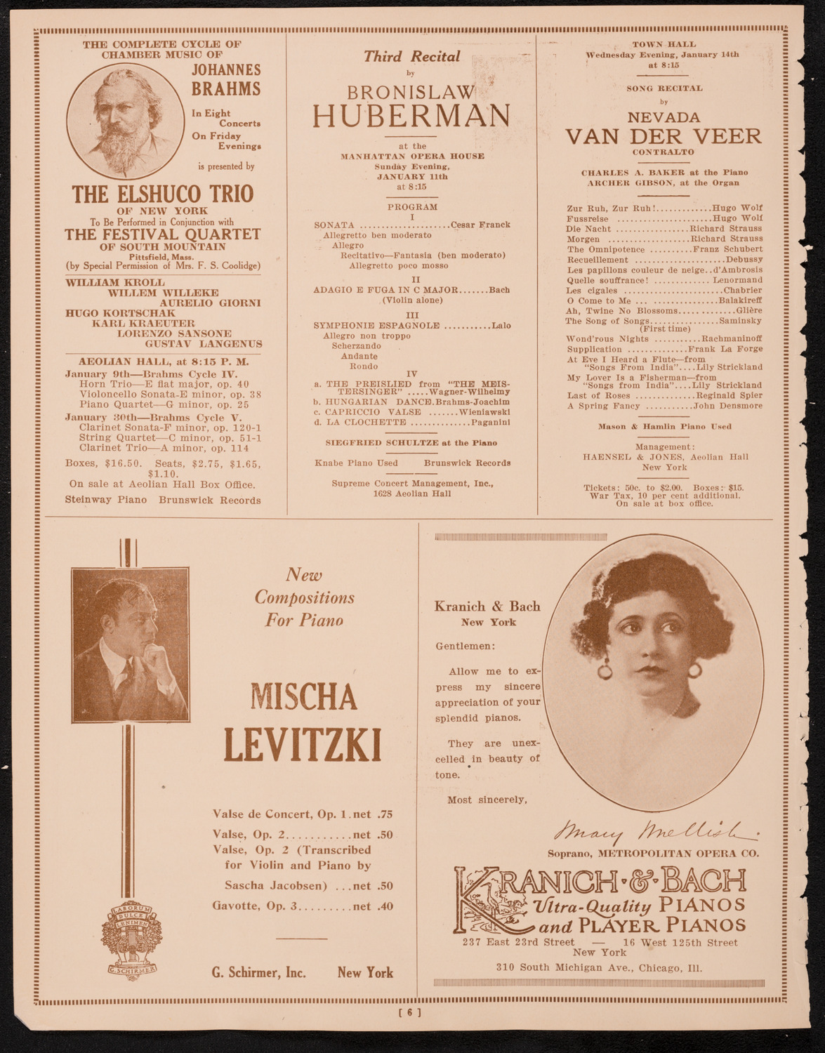 New York Banks' Glee Club, January 7, 1925, program page 6