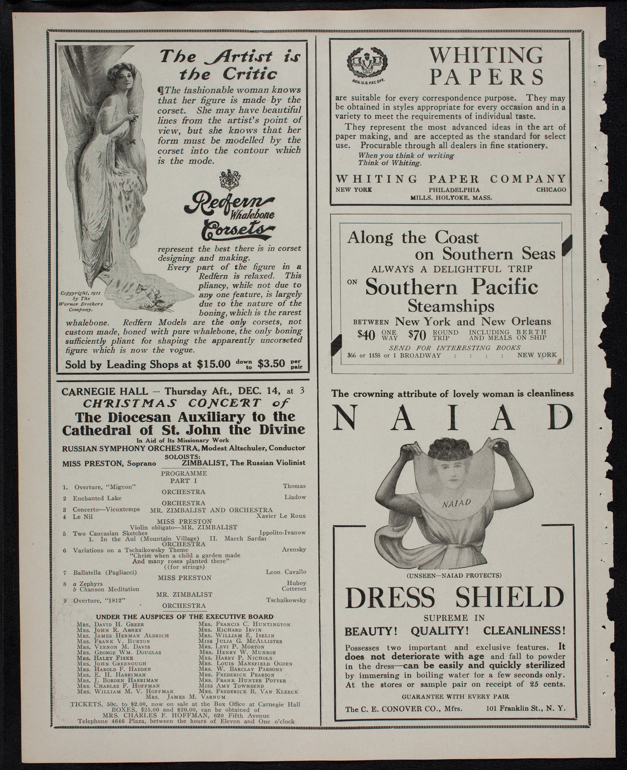 Russian Symphony Society of New York, December 2, 1911, program page 2