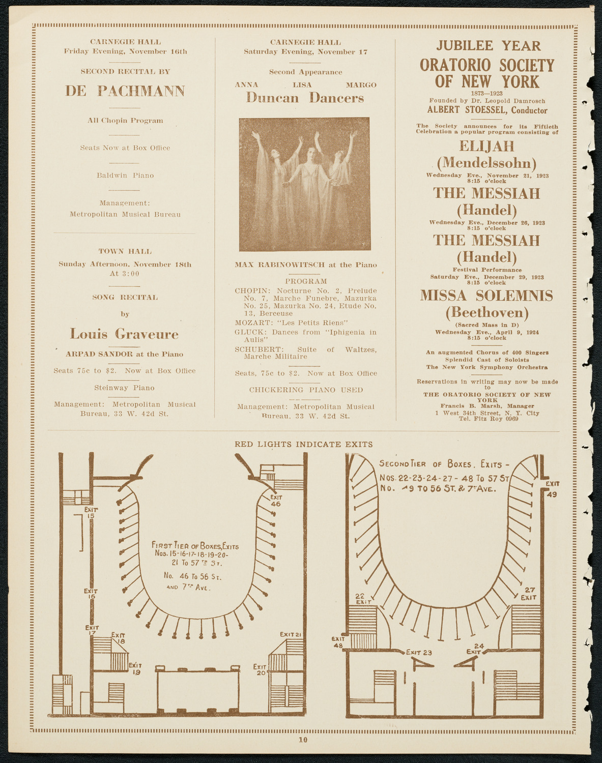 Reinald Werrenrath, Baritone, November 11, 1923, program page 10