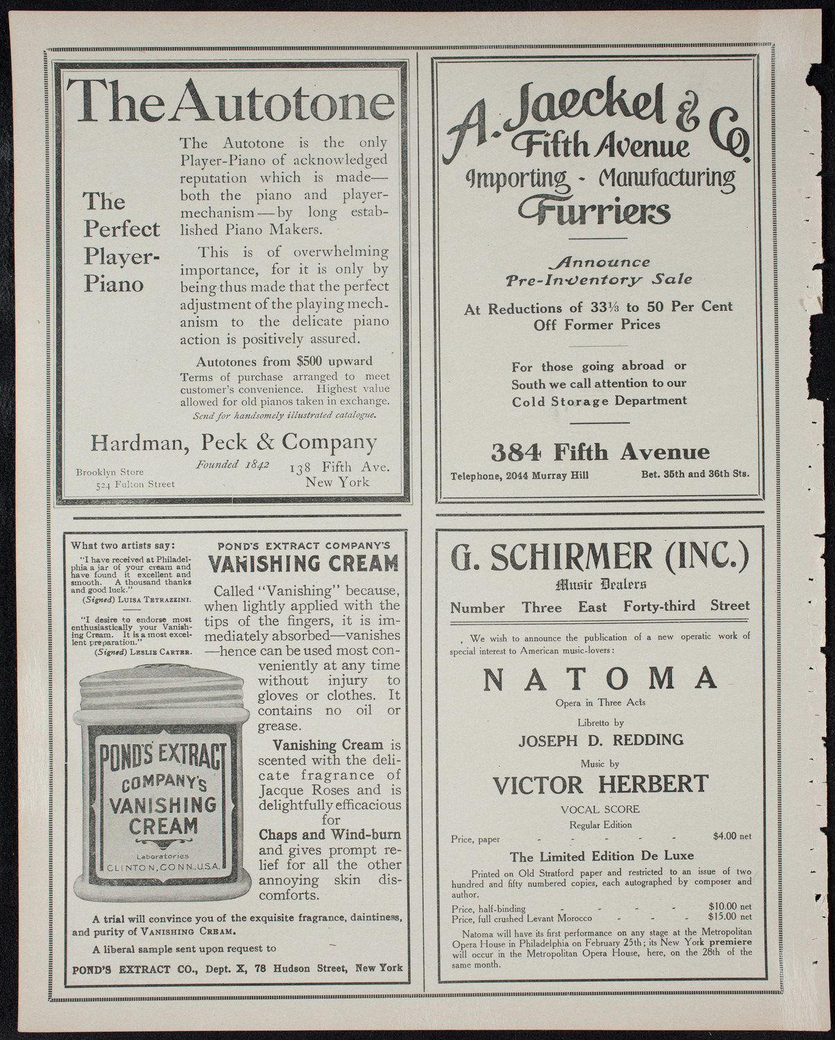 Hans Ellenson with Cornelia Rider Possart and the Volpe Symphony Orchestra, February 22, 1911, program page 8