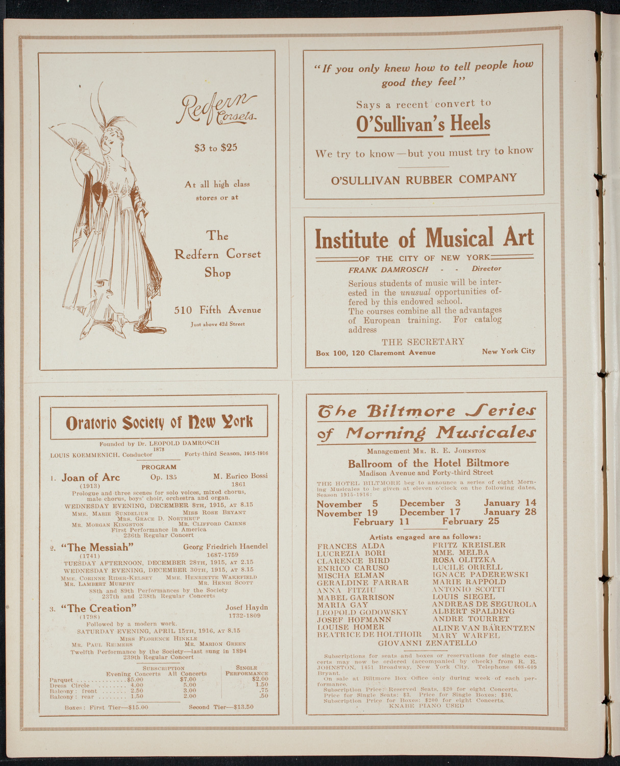 Ignacy Jan Paderewski, Piano, October 23, 1915, program page 2