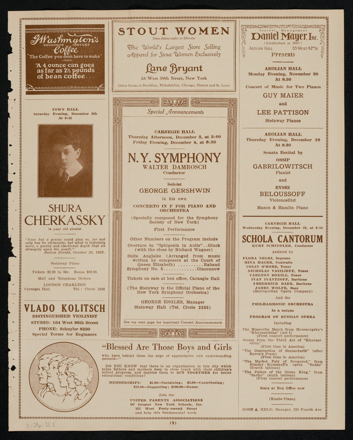 Sergei Rachmaninoff, Piano, November 29, 1925, program page 9