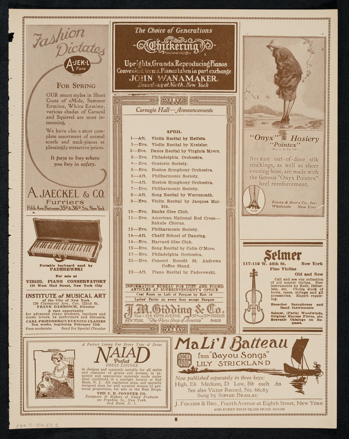 New York Building Superintendents Association Minstrel/Vaudeville Program, March 31, 1923, program page 3