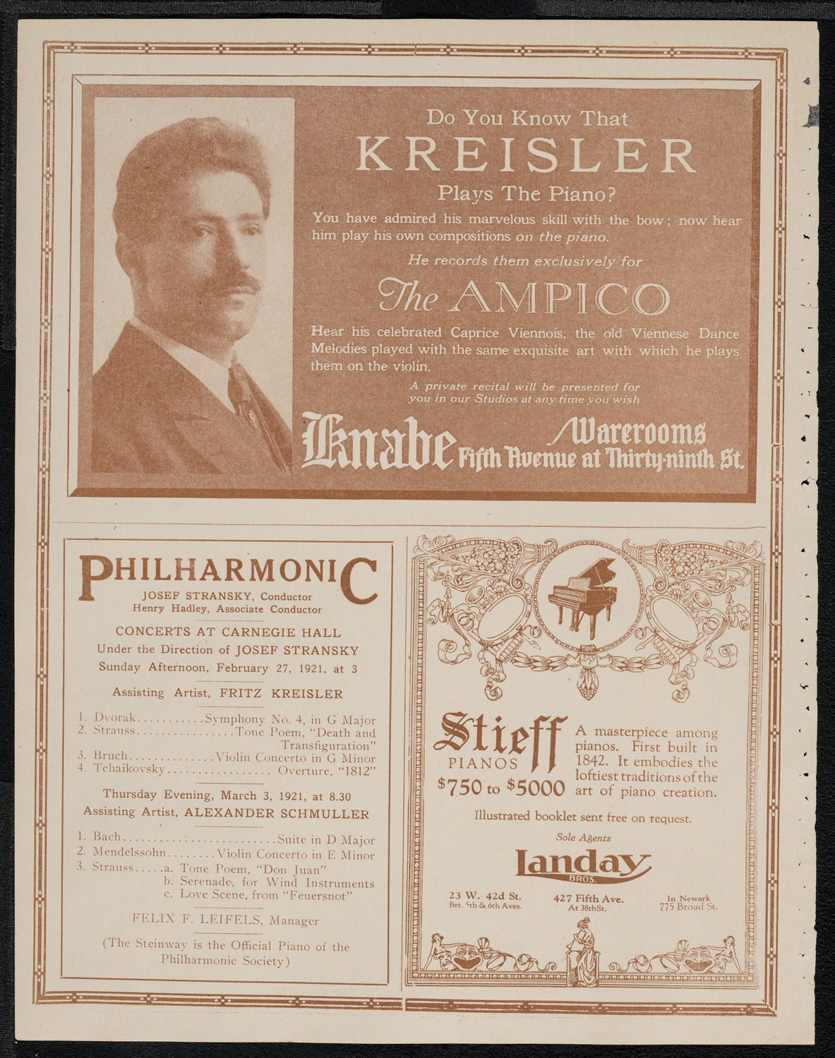 New York Philharmonic, February 25, 1921, program page 12