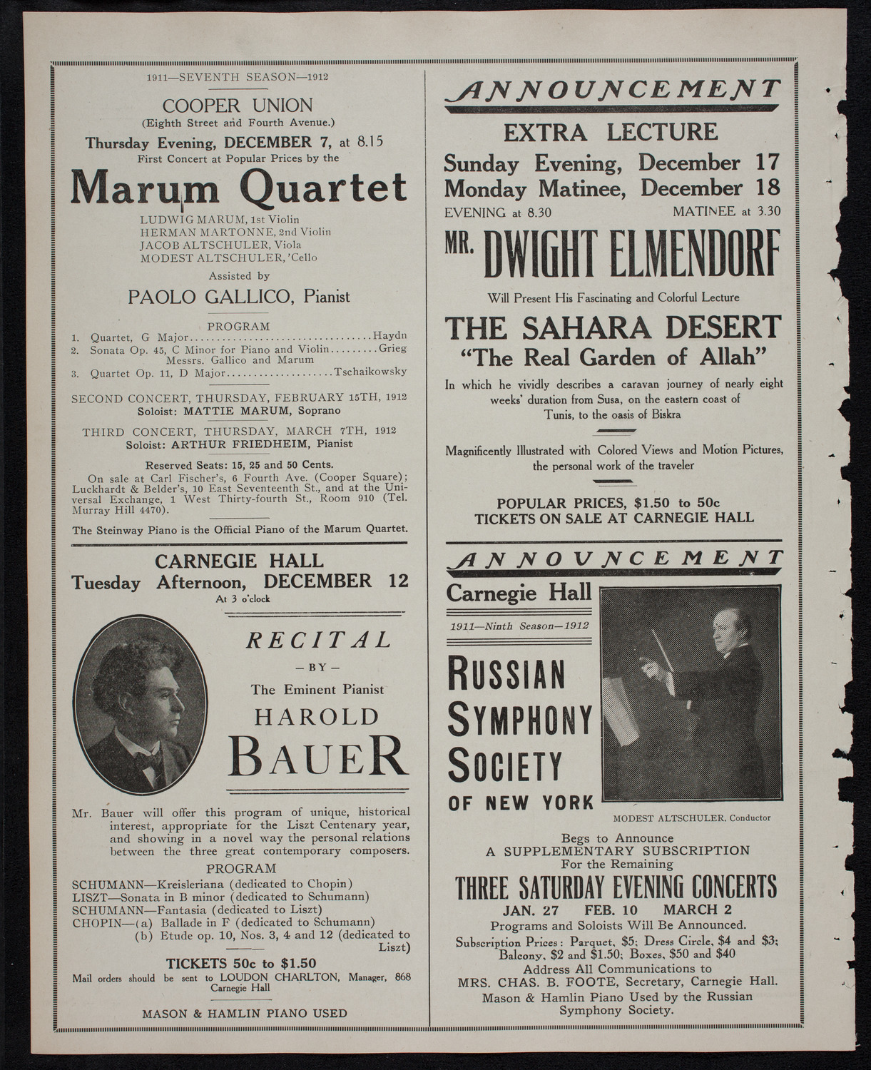 New York Banks' Glee Club, December 5, 1911, program page 10