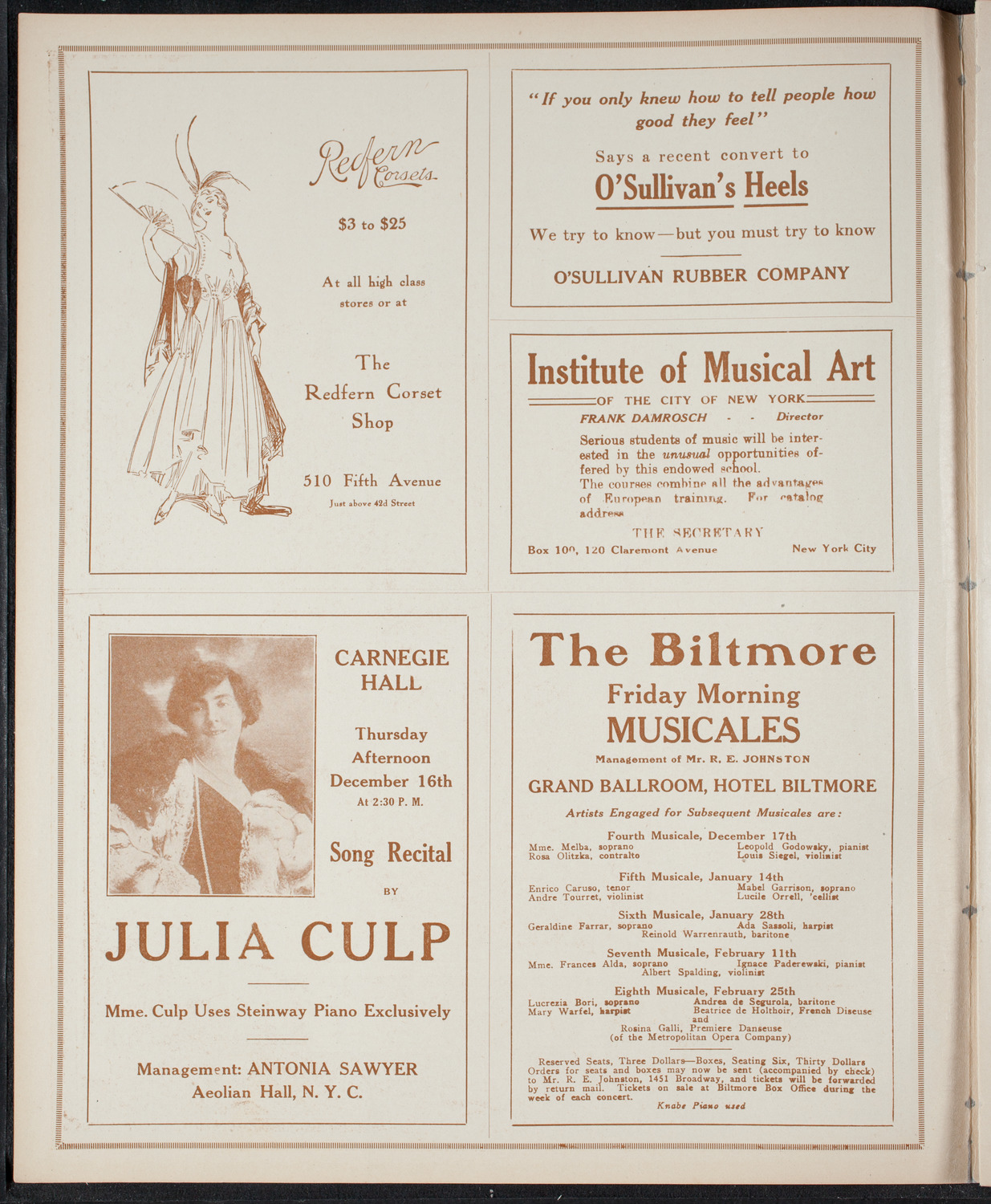 New York Philharmonic, December 5, 1915, program page 2