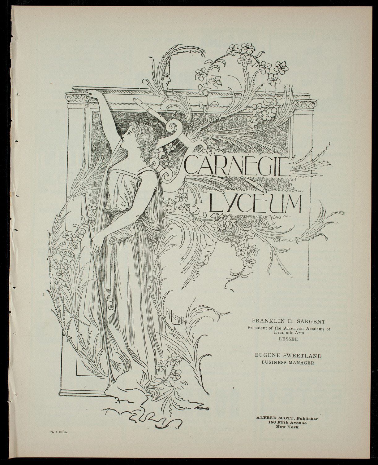 Amateur Comedy Club, February 10, 1904, program page 1