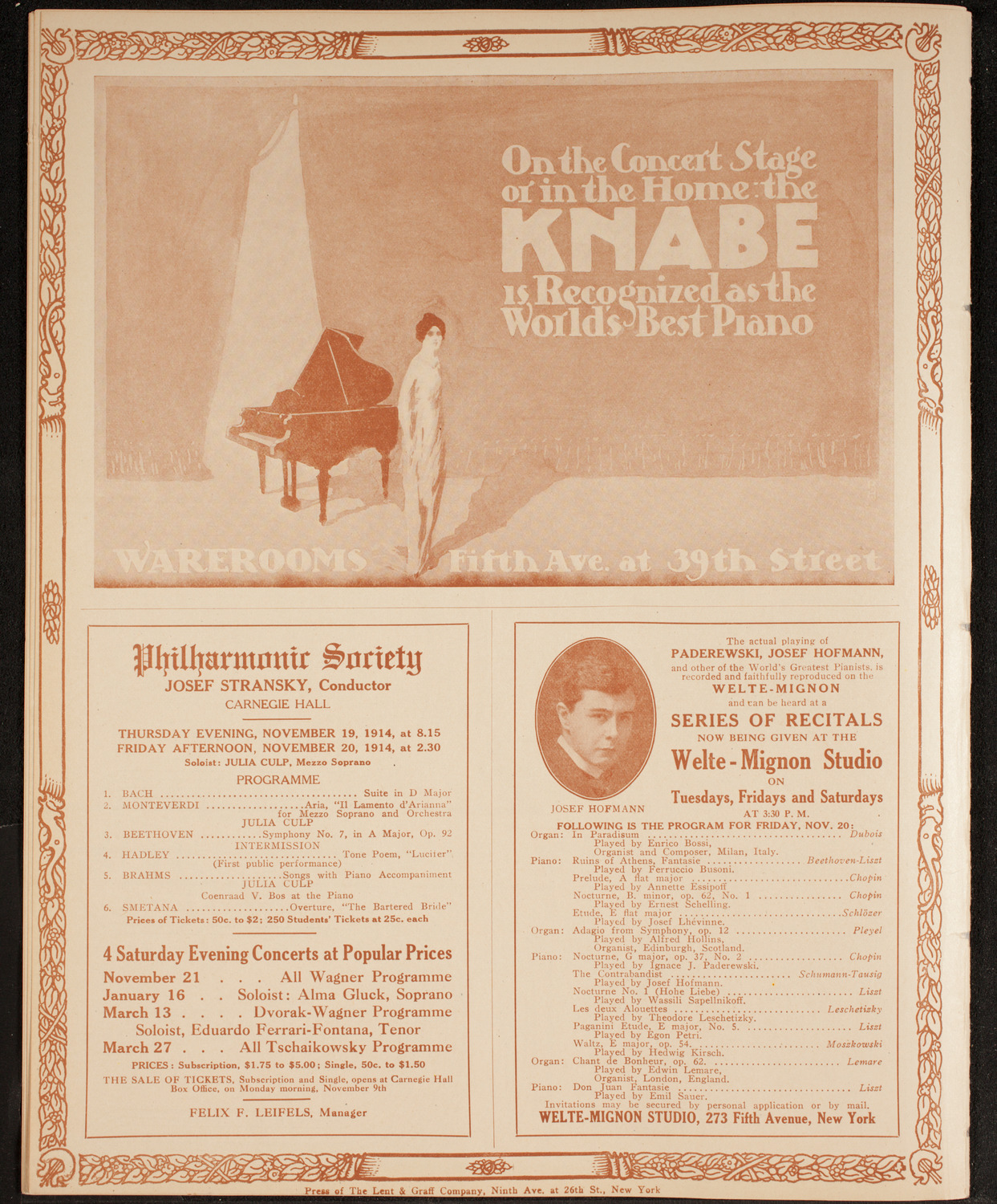 Ernestine Schumann-Heink, Mezzo-Soprano, November 17, 1914, program page 12