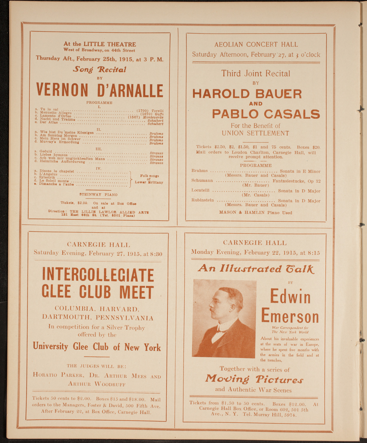 New York Philharmonic, February 21, 1915, program page 10