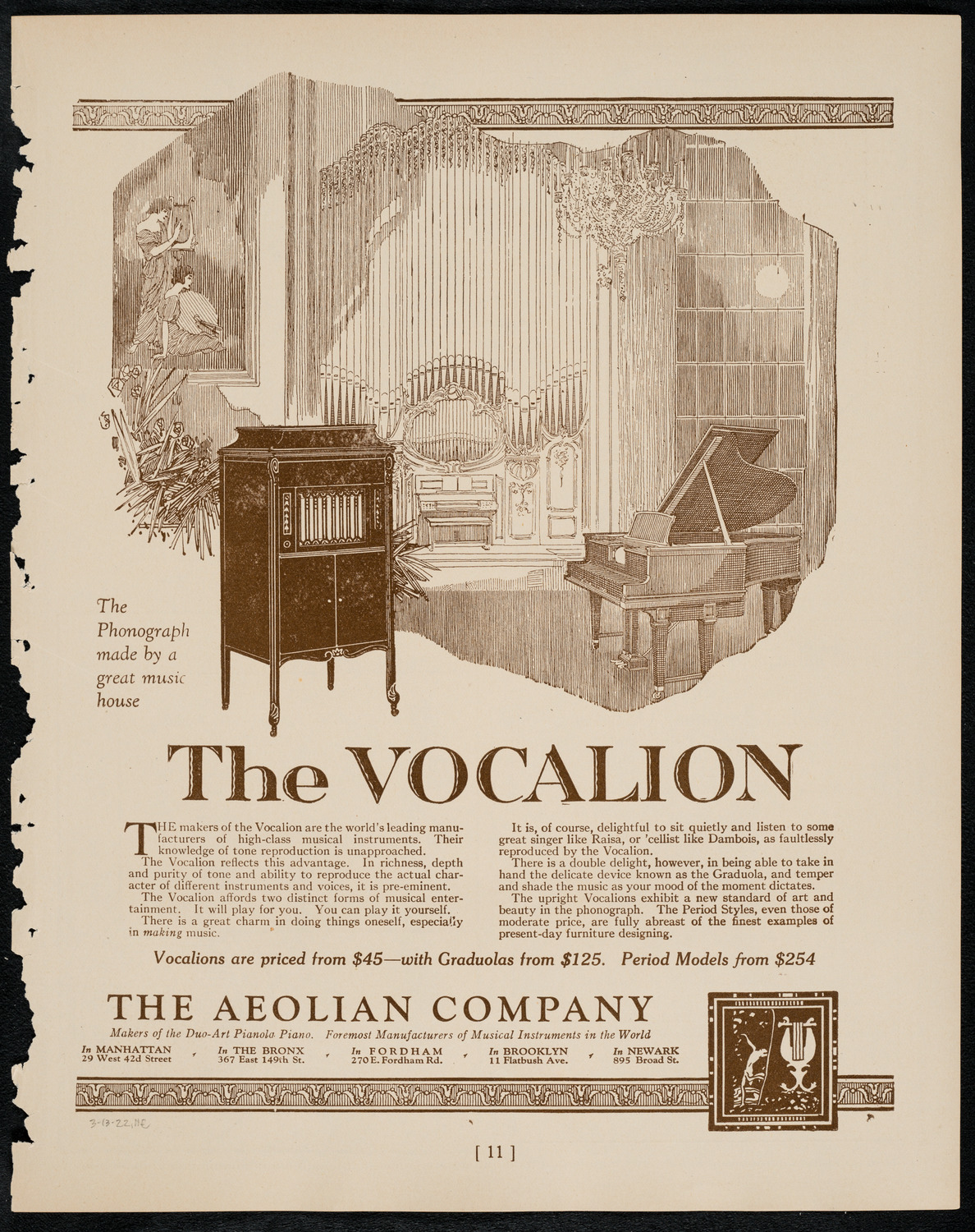 Manfred Malkin, Piano, March 13, 1922, program page 11