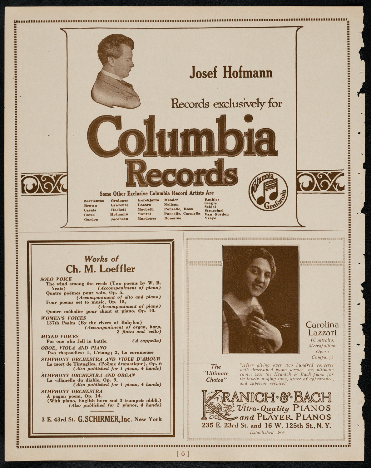 Alice Verlet, Soprano, March 17, 1922, program page 6