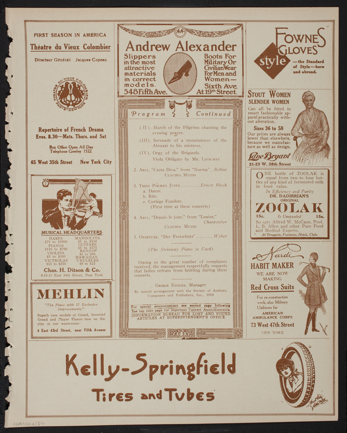 New York Symphony Orchestra, January 10, 1918, program page 7