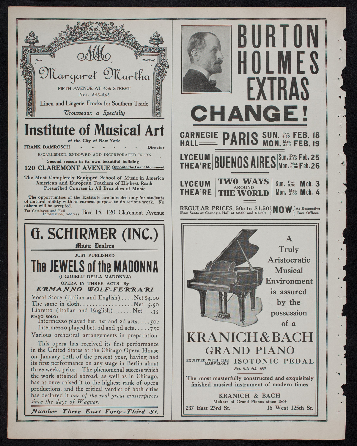 New York Philharmonic, February 8, 1912, program page 6