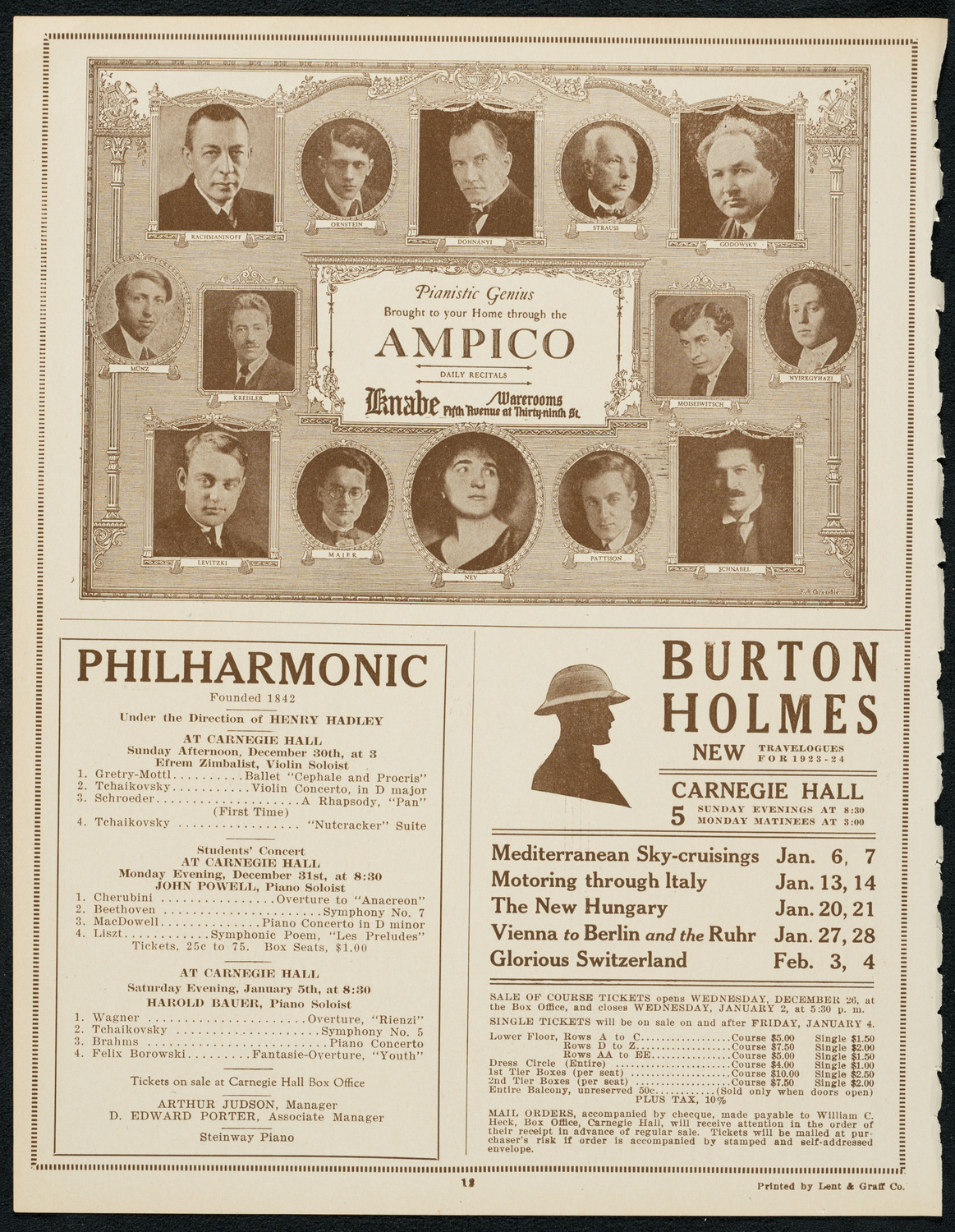 New York Philharmonic, December 27, 1923, program page 12