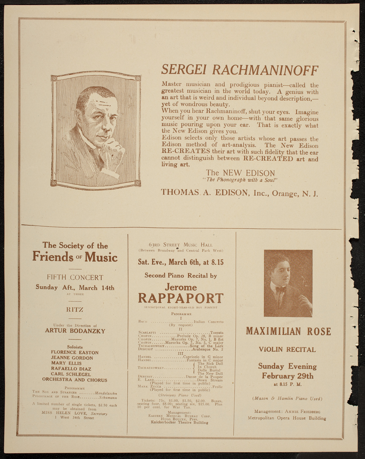 New York Philharmonic, February 27, 1920, program page 2