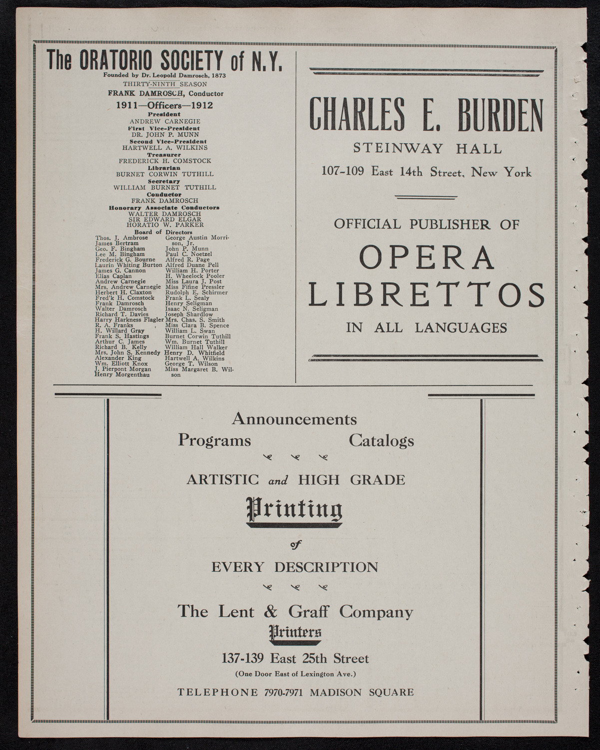 Maximilian Pilzer, Violin, April 25, 1912, program page 10