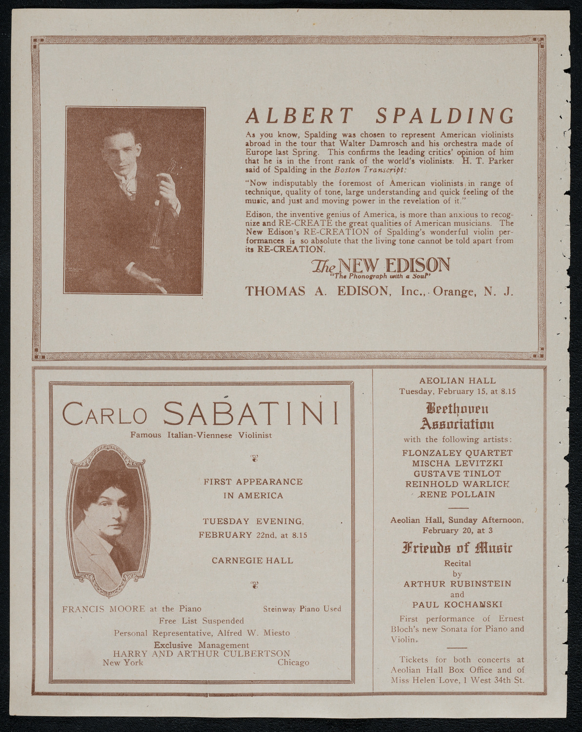 Lecture by Sir Philip Gibbs, February 16, 1921, program page 2