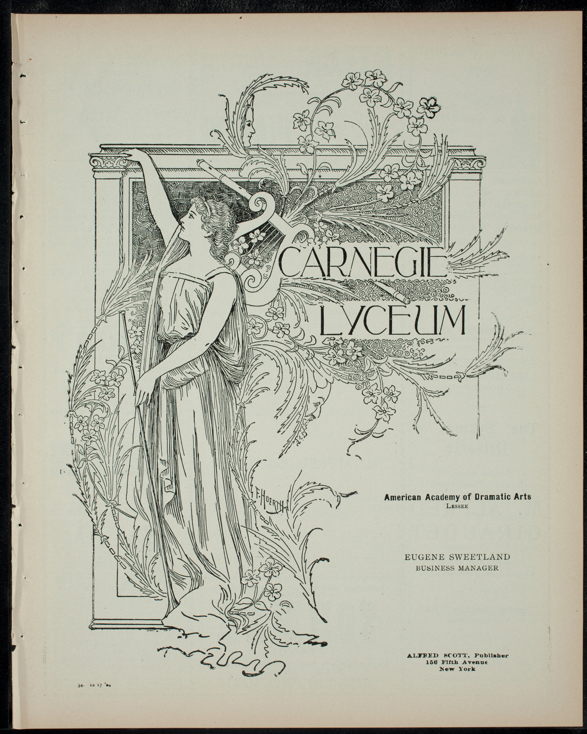 Lecture by Alfred Giraudet, December 17, 1904, program page 1