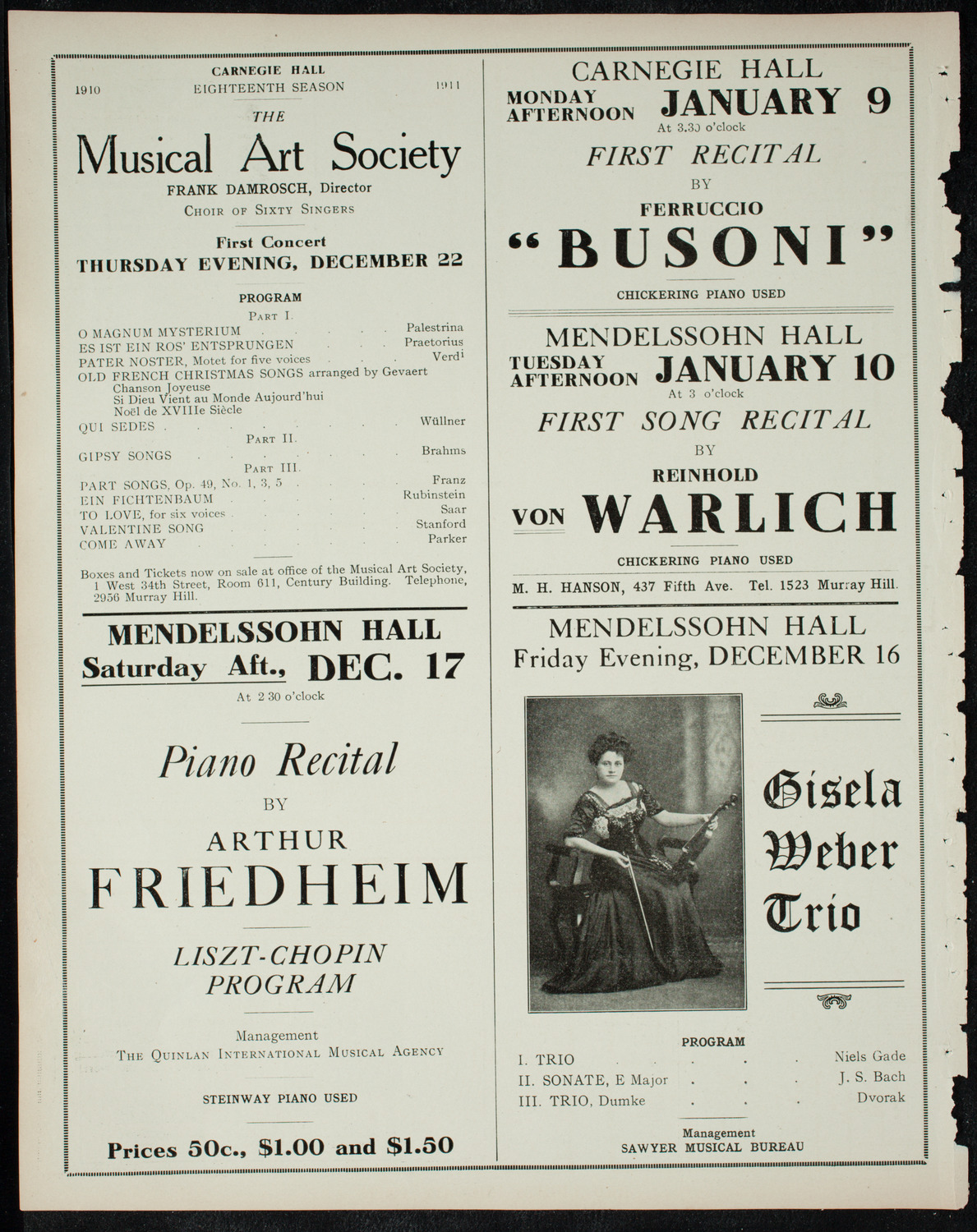 Elmendorf Lecture: Paris, December 11, 1910, program page 10