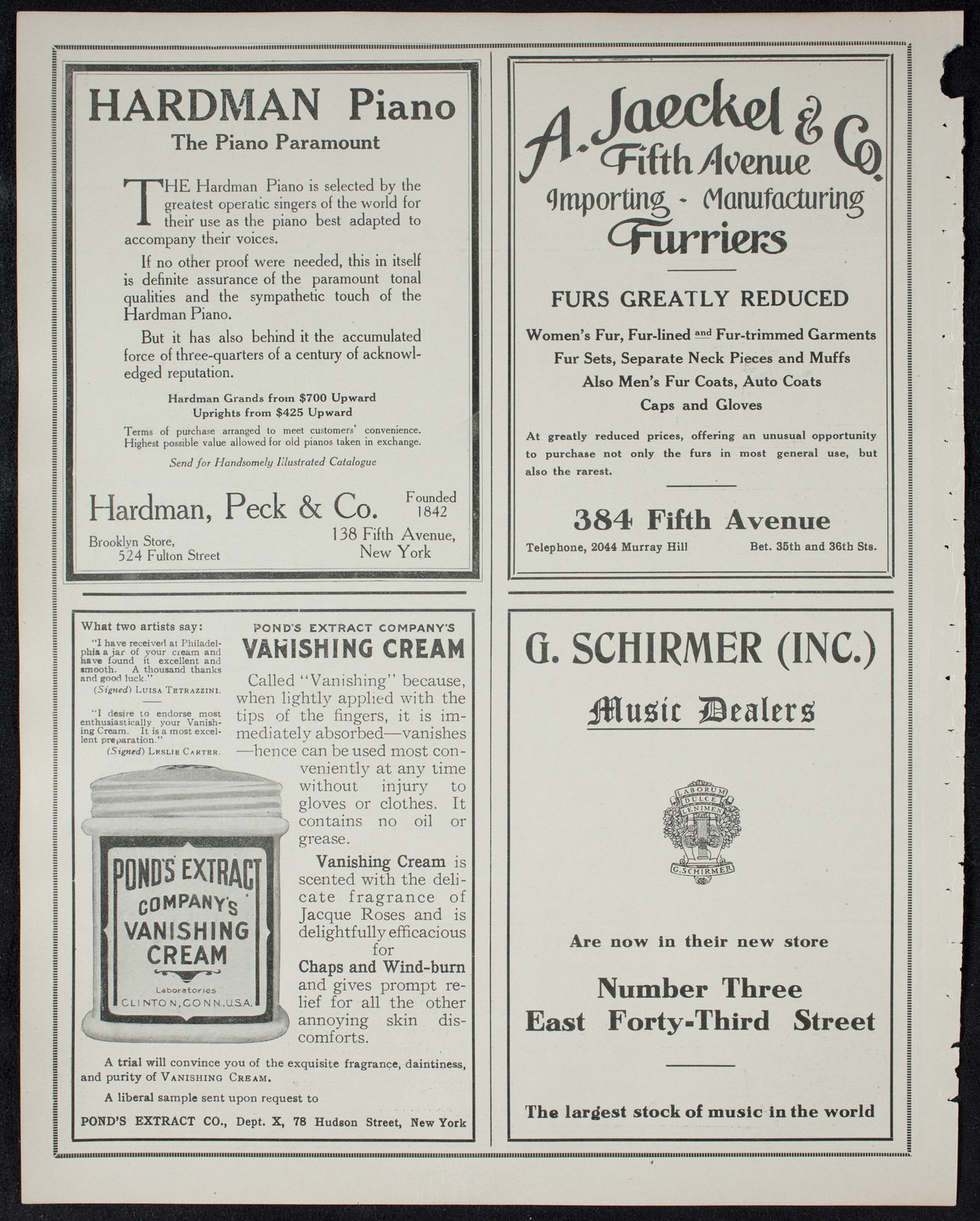 New York Philharmonic, January 20, 1911, program page 8