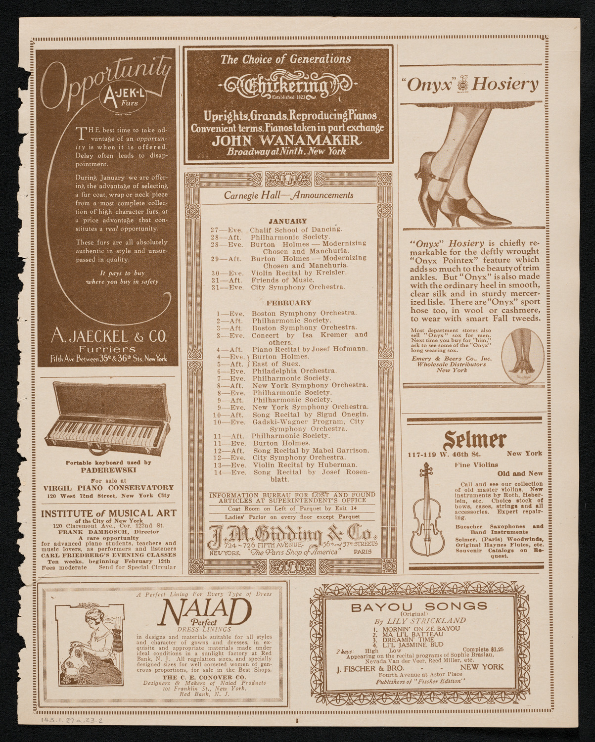 Symphony Concert for Young People, January 27, 1923, program page 3