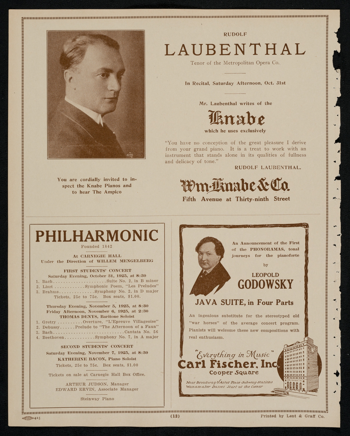 Symphony Concert for Young People, October 31, 1925, program page 12