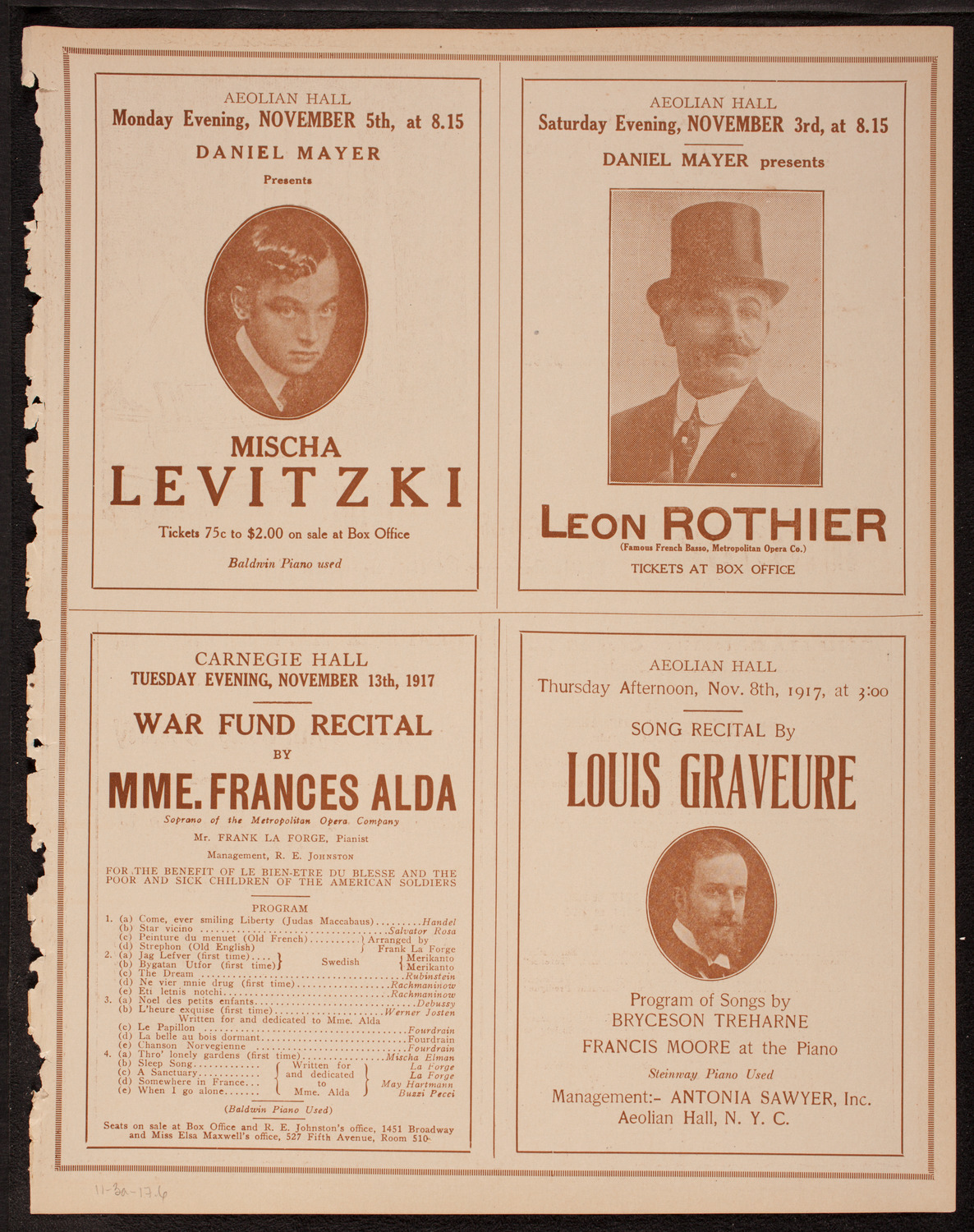 Ernestine Schumann-Heink, Mezzo-Soprano, November 3, 1917, program page 11