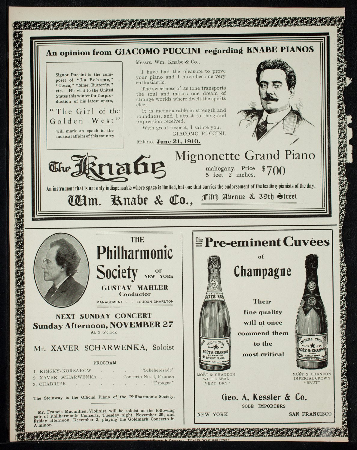 New York Philharmonic, November 25, 1910, program page 12