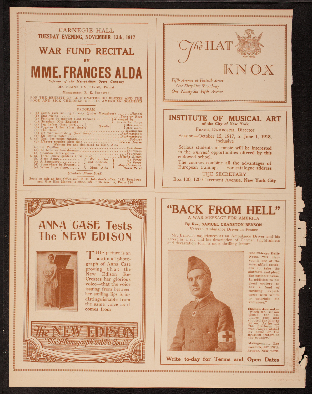 America's Welcome to Rt. Hon. Sir George H. Reid, November 7, 1917, program page 2
