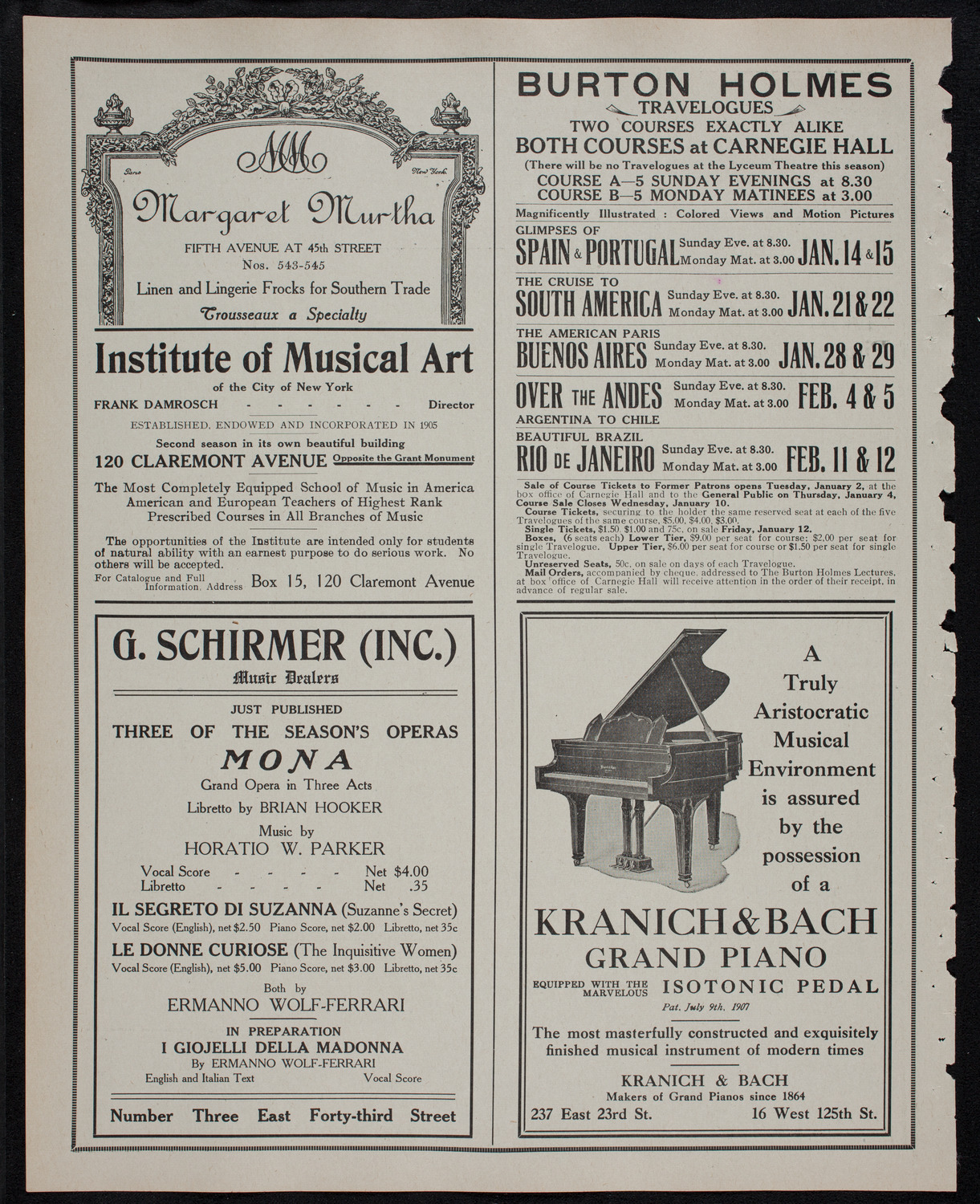 New York Philharmonic, December 22, 1911, program page 6