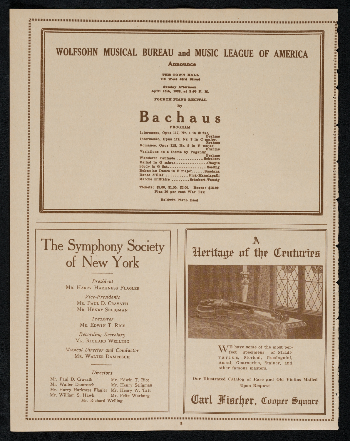 Harvard Glee Club, April 14, 1923, program page 8