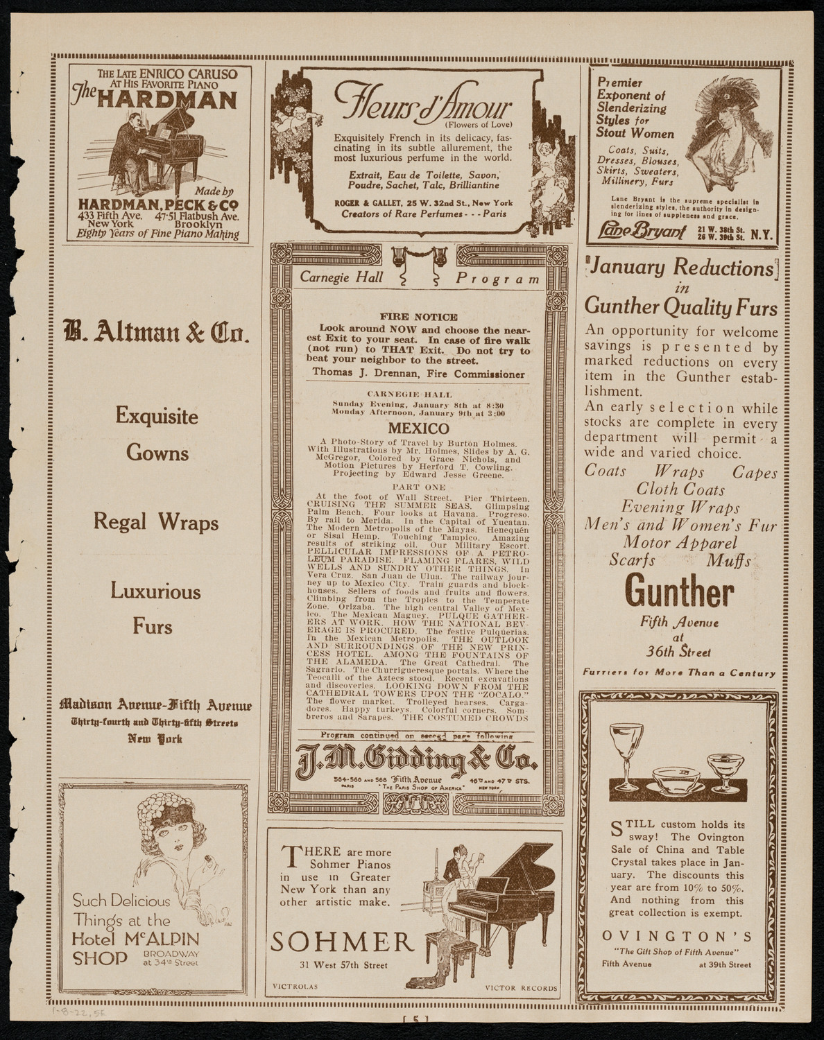 Burton Holmes Travelogue: Mexico, January 8, 1922, program page 5