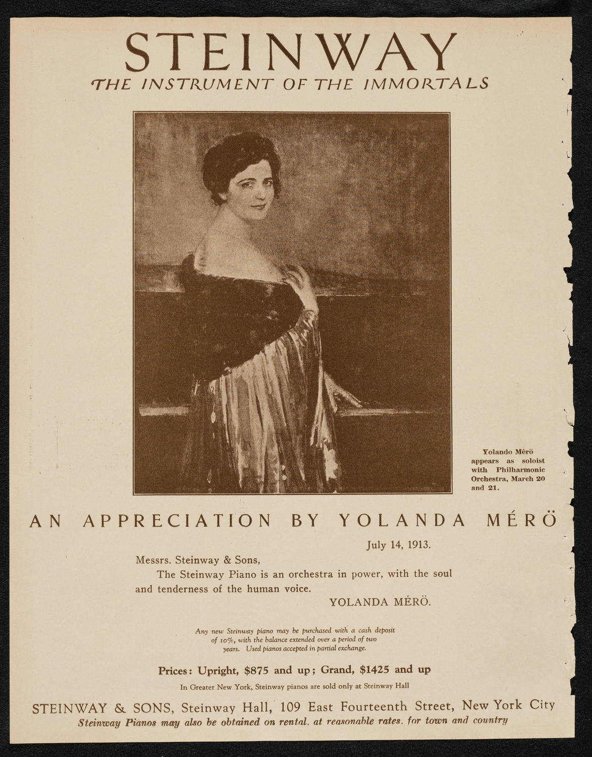 New York Philharmonic, March 20, 1924, program page 4