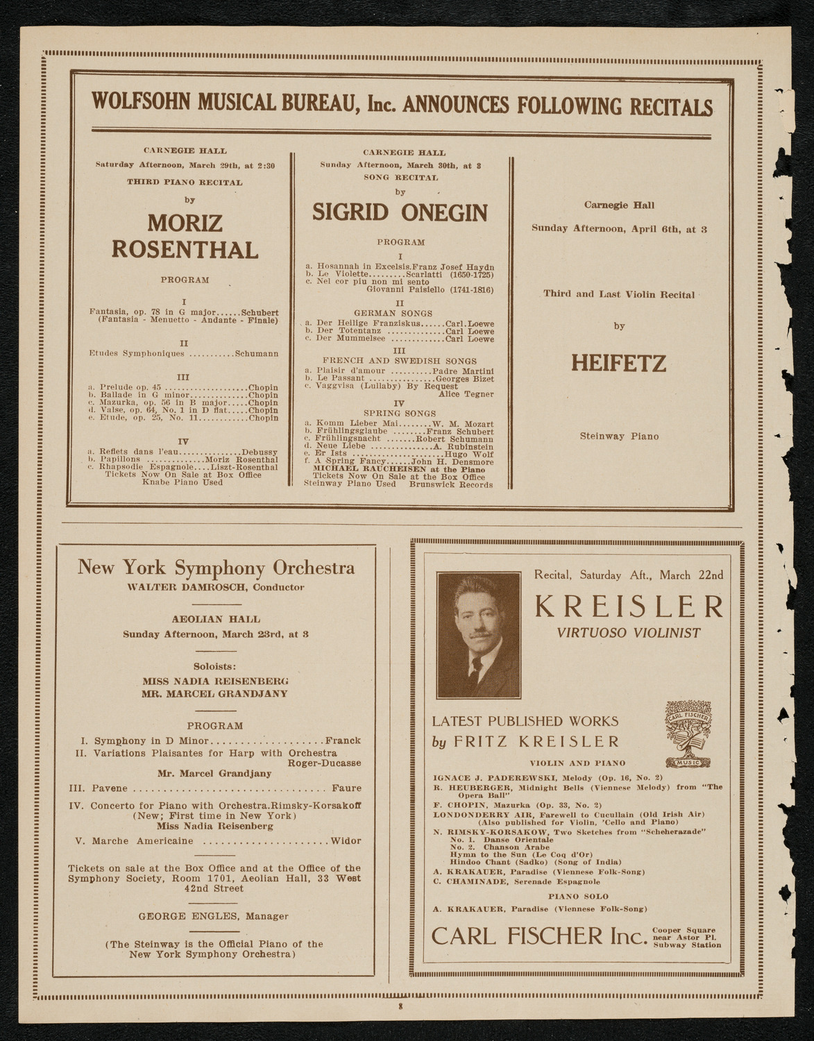 New York Philharmonic Students' Concert, March 19, 1924, program page 8