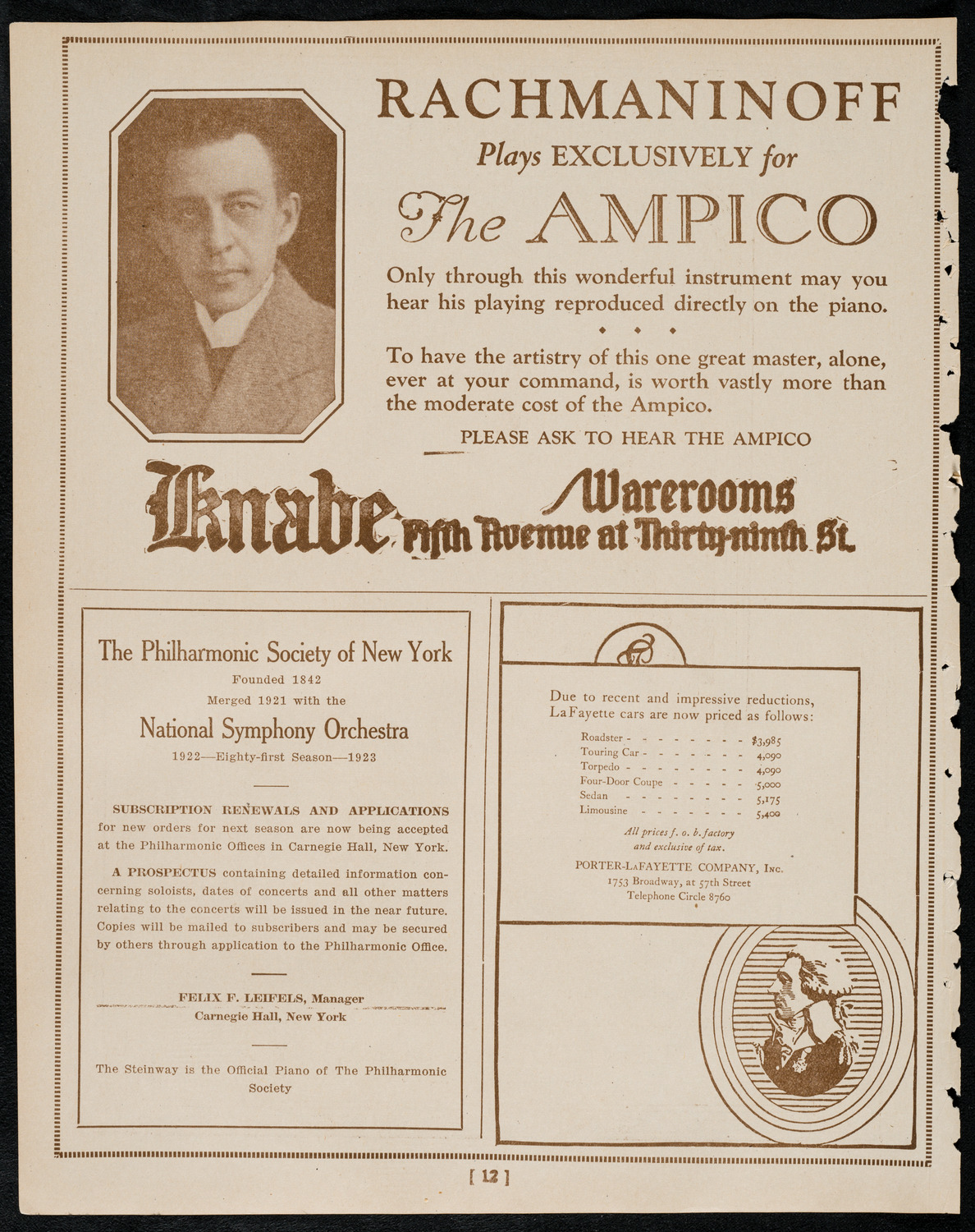 The Ampico Film "Immortalized", May 4, 1922, program page 12