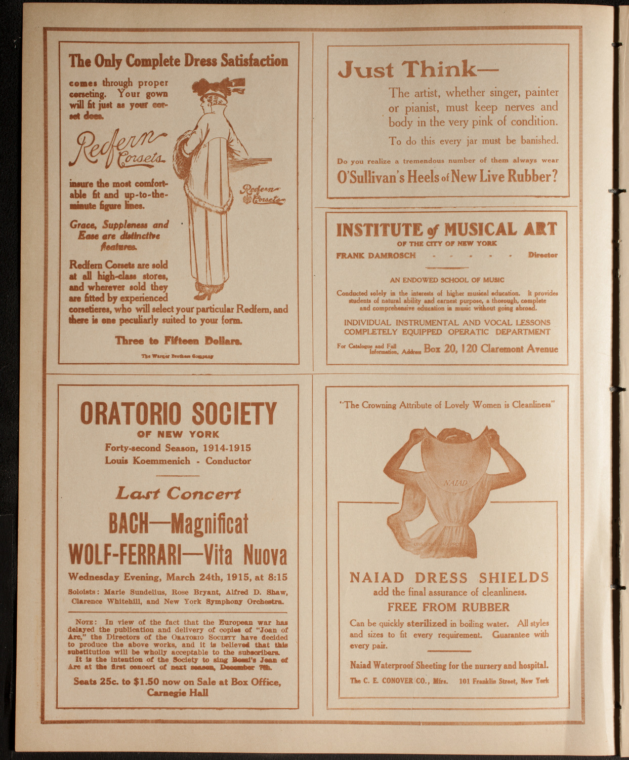 New York Philharmonic, February 12, 1915, program page 2