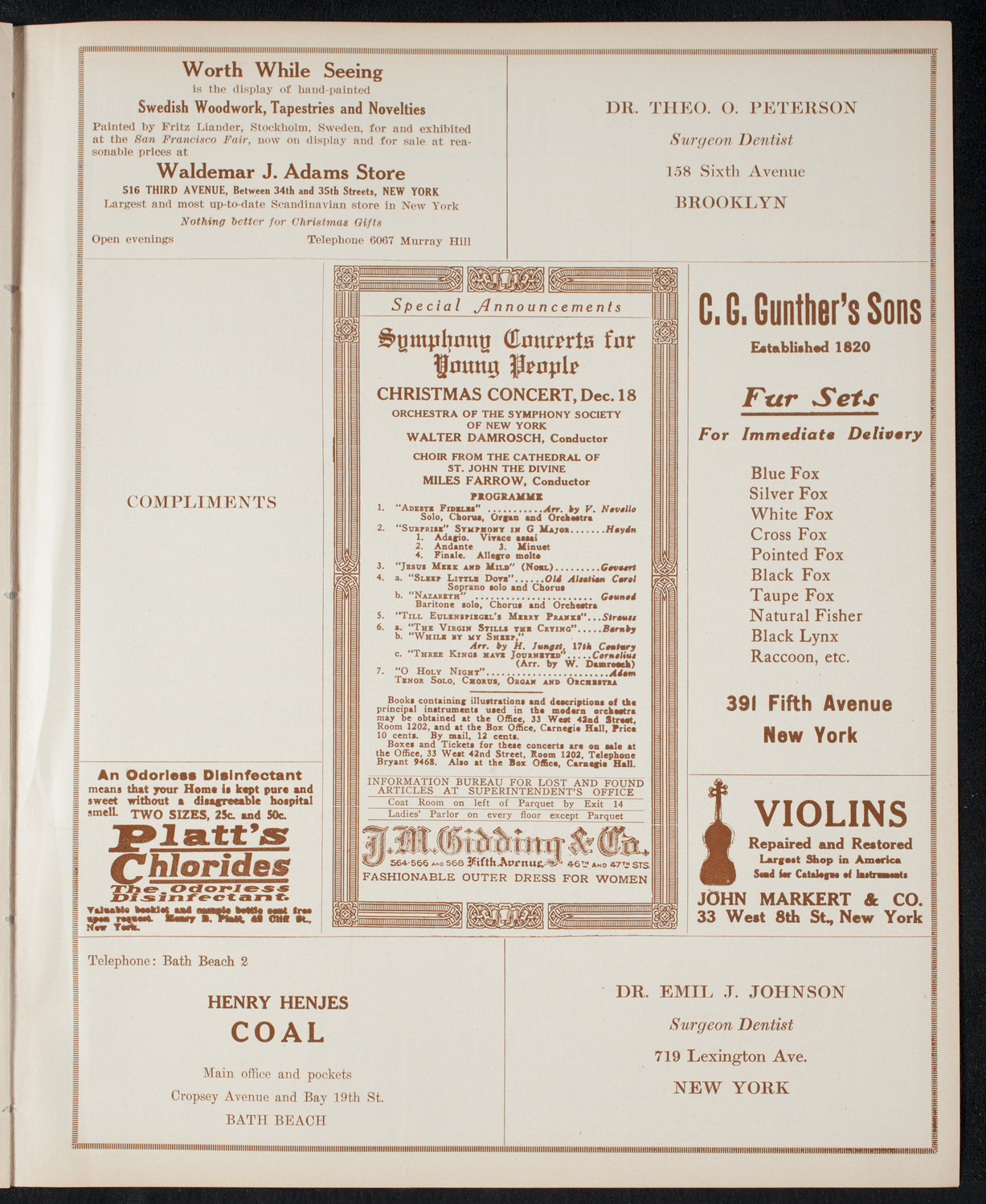 United Swedish Choral Society, December 11, 1915, program page 9