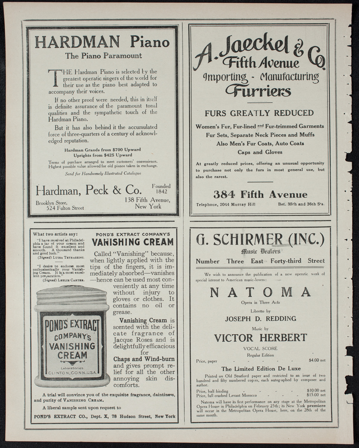 New York Philharmonic, February 17, 1911, program page 8